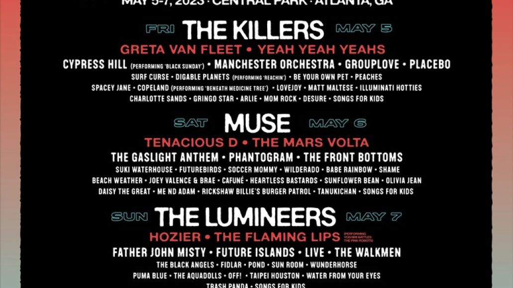 Shaky Knees 2023 lineup poster